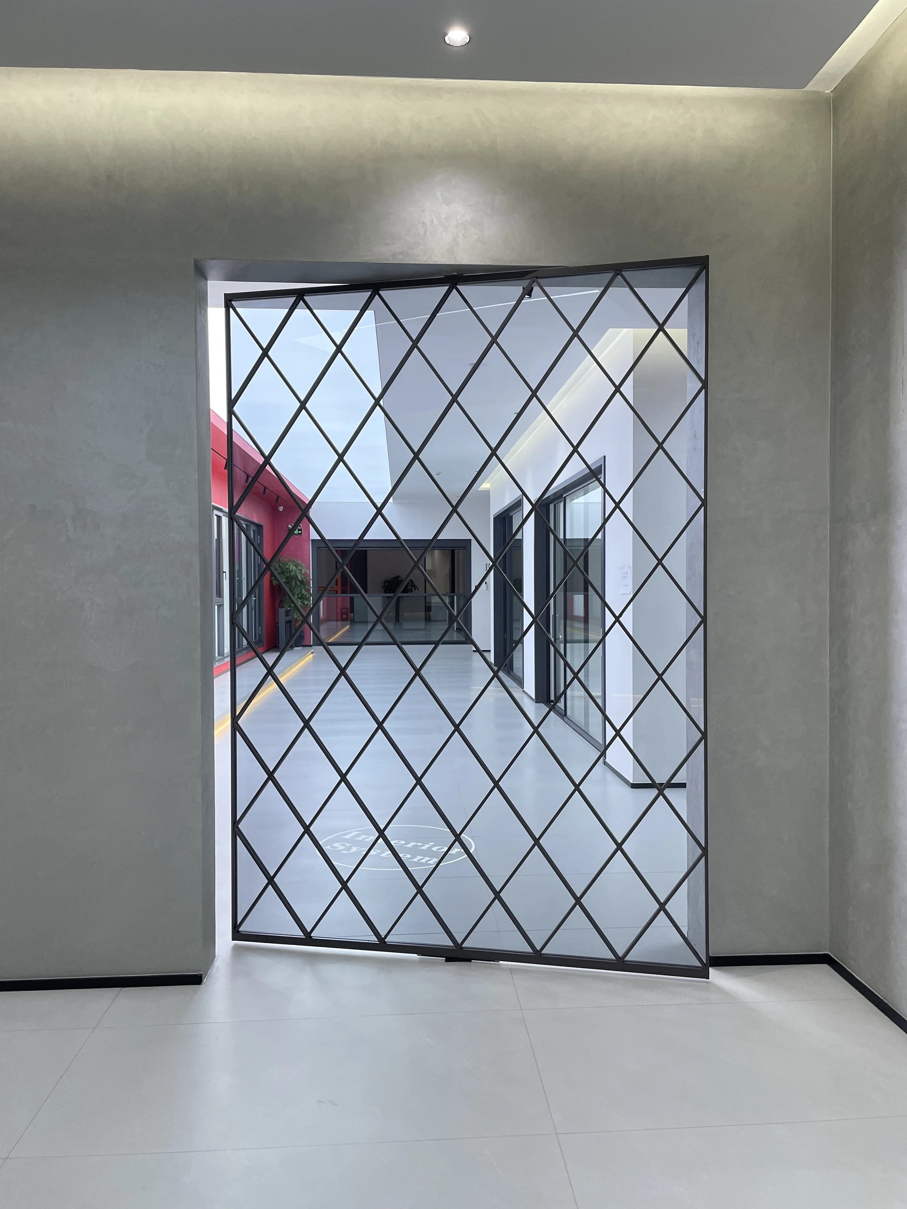 Commercial grade aluminium frame glass entrance door with enhanced security locking mechanism